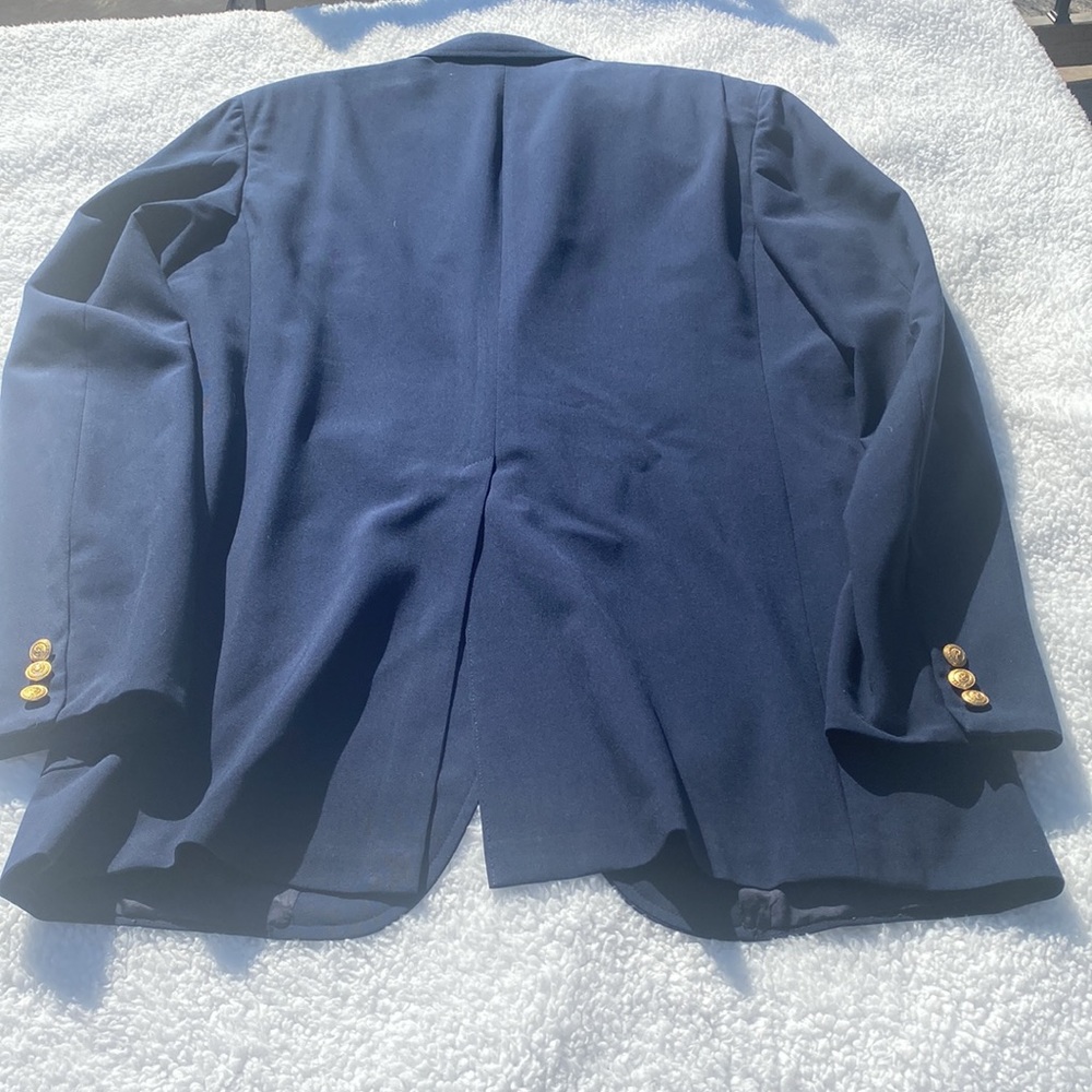 Navy Blazer antique designer Gold Buttons sport Coat 42 R - Picture 14 of 16